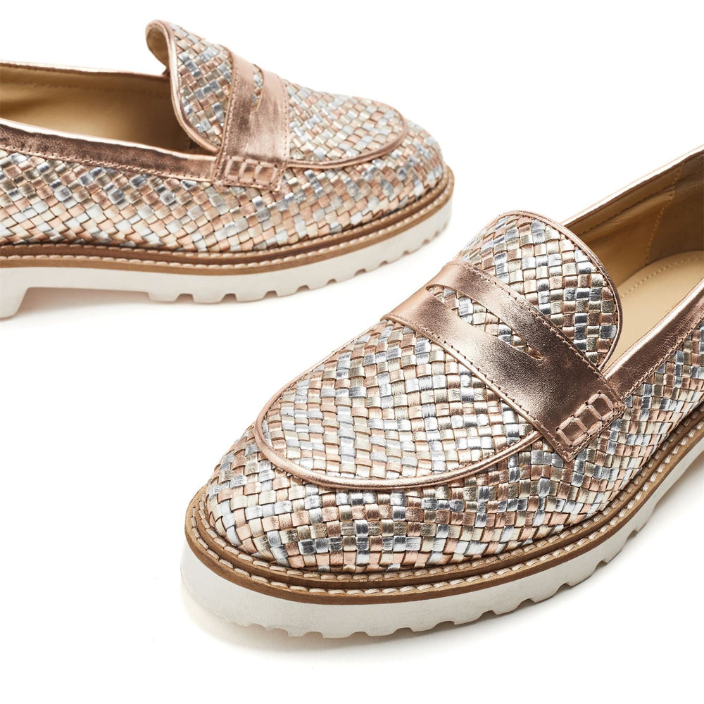 Eunice Rose Gold Leather Shoes