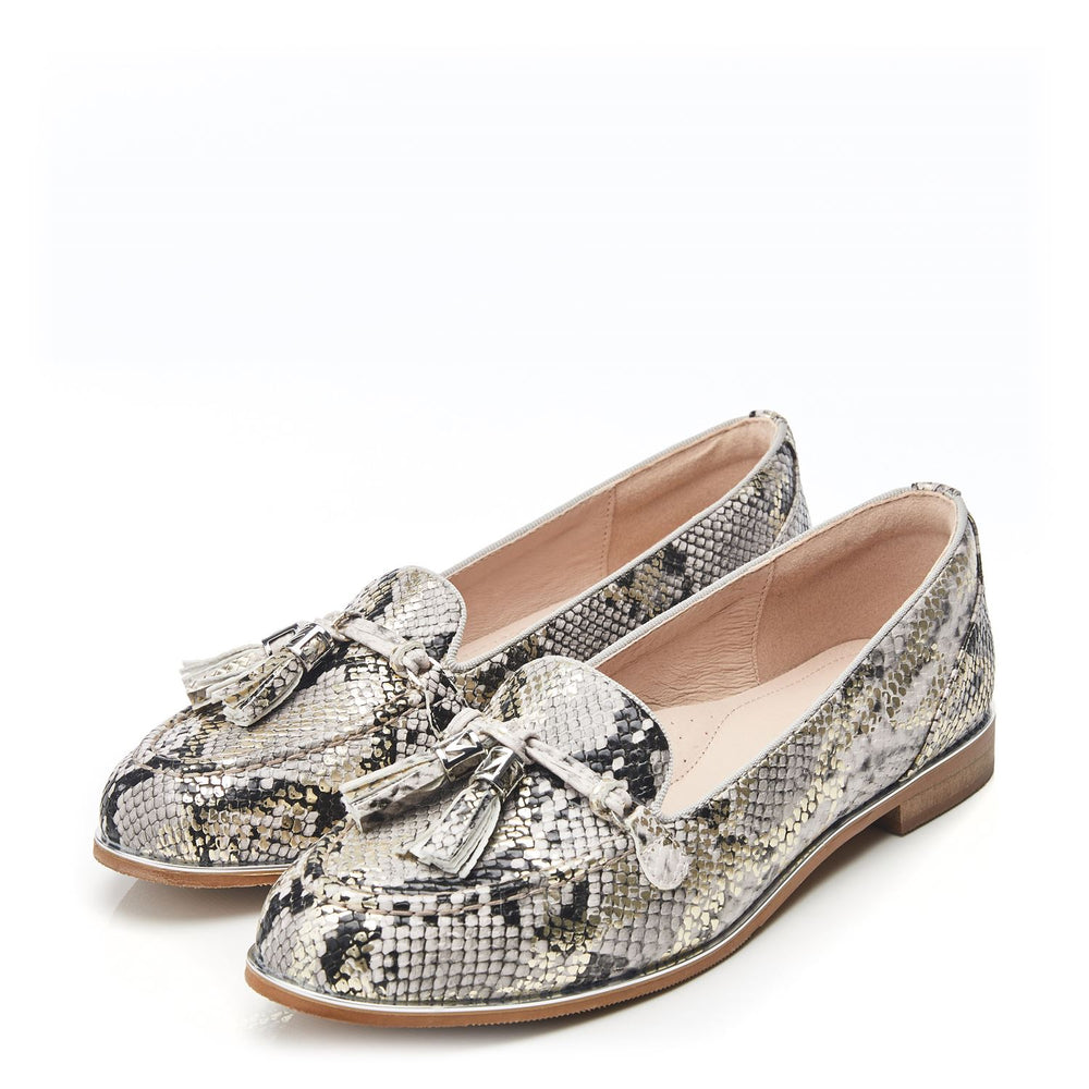 Evvaa Natural Snake Print Shoes