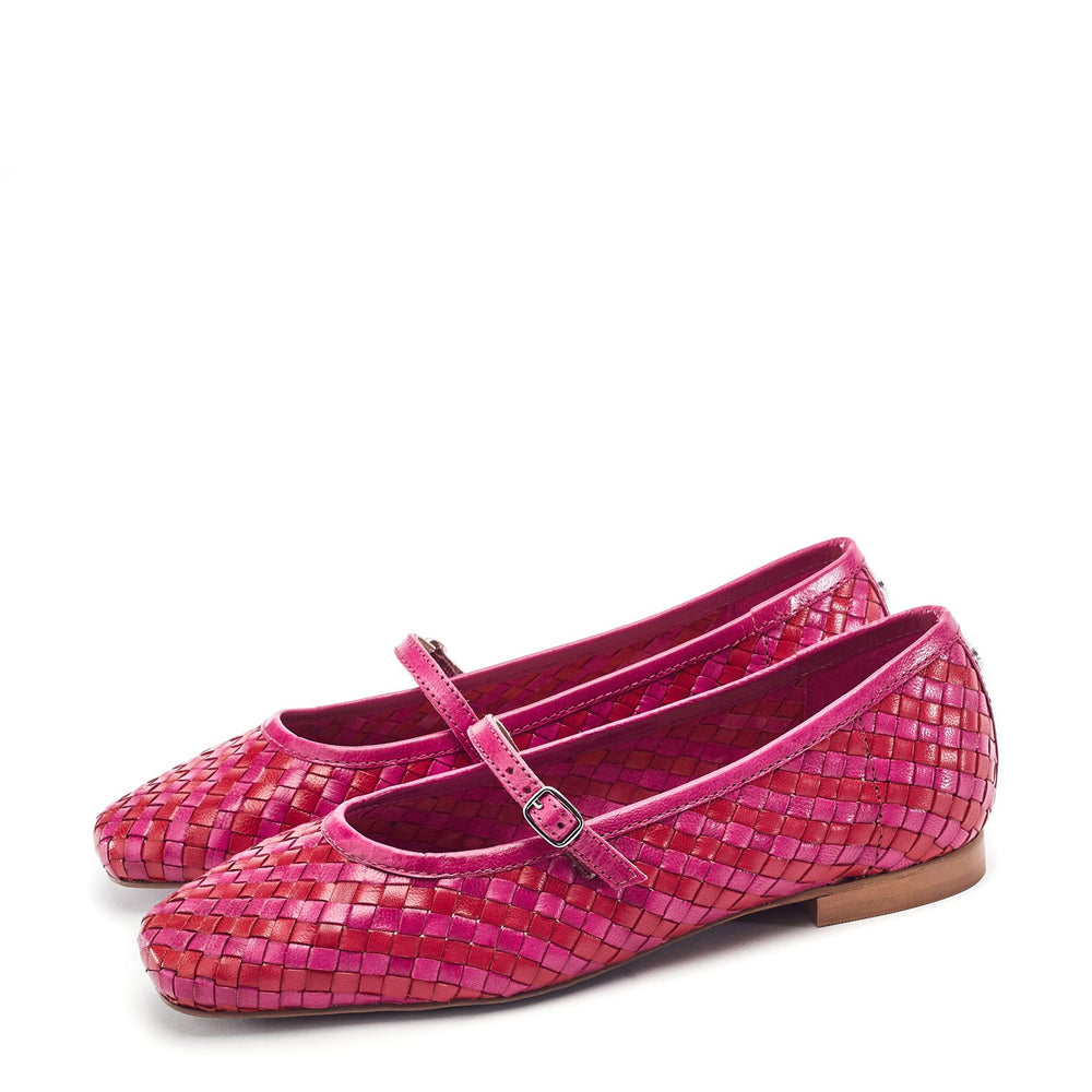 Eyana Red Pink Leather Shoes