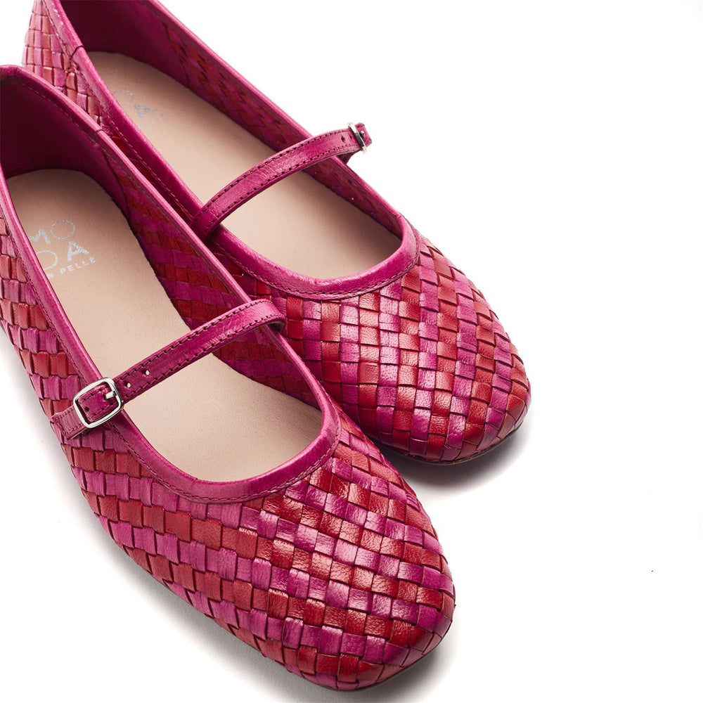 Eyana Red Pink Leather Shoes