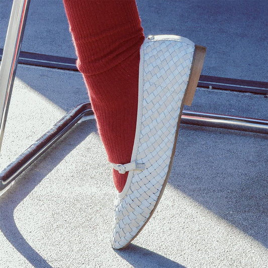 Eyana White Leather Shoes