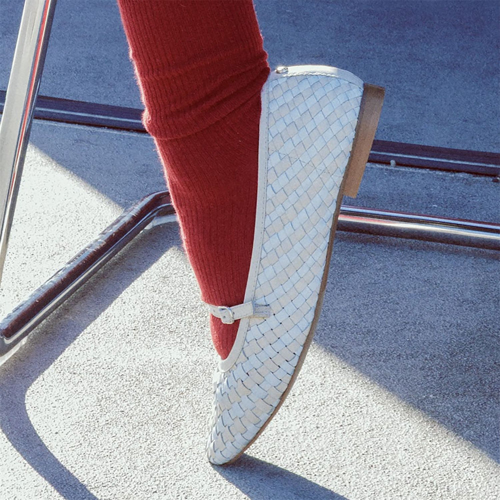 Eyana White Leather Shoes