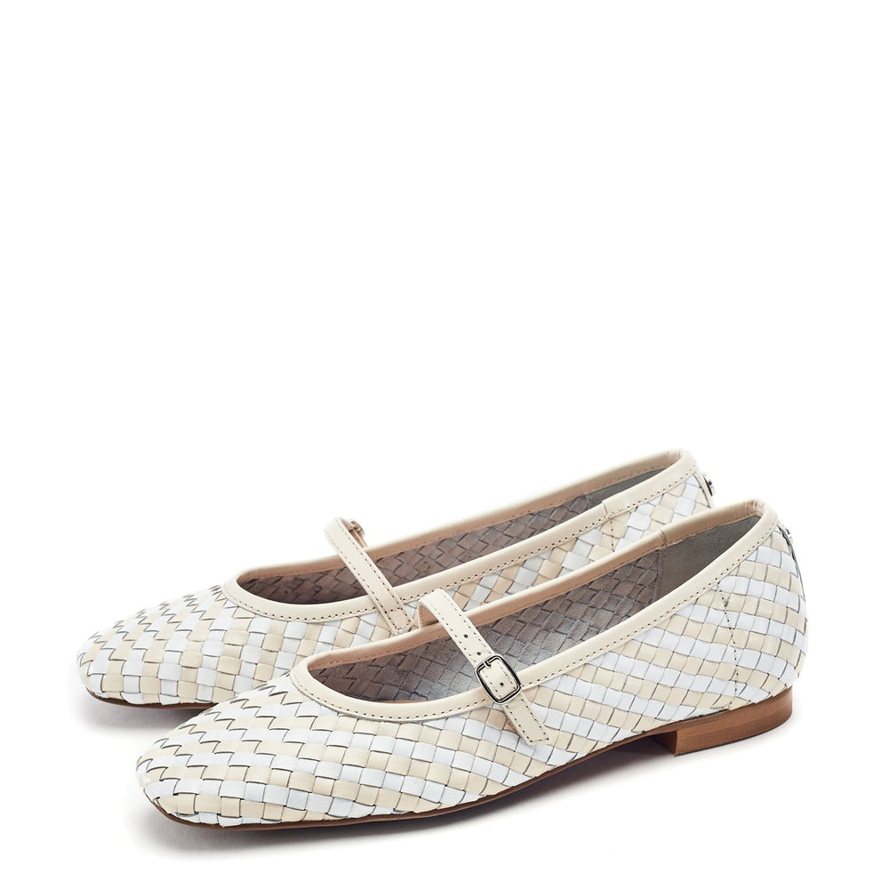 Eyana White Leather Shoes