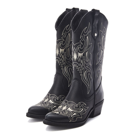 Fantelene Black Leather Boots
