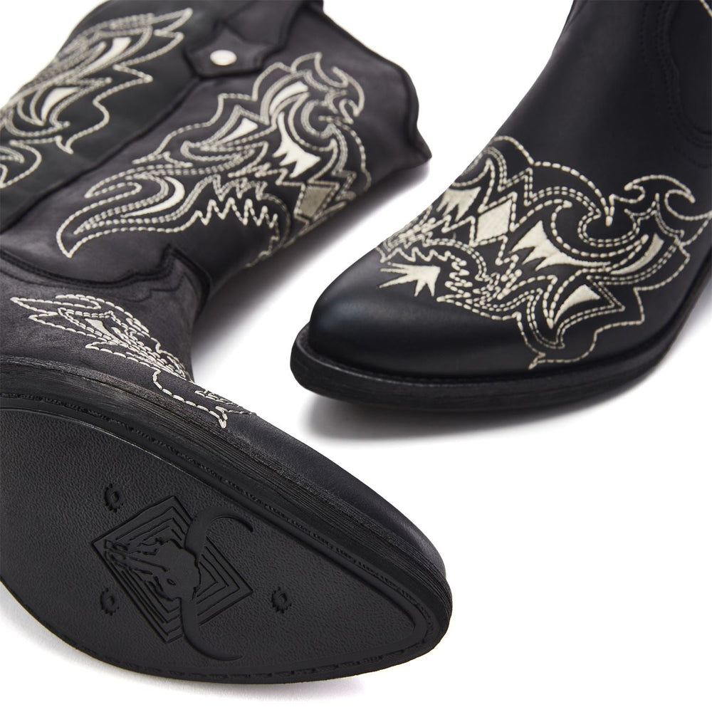 Fantelene Black Leather Boots