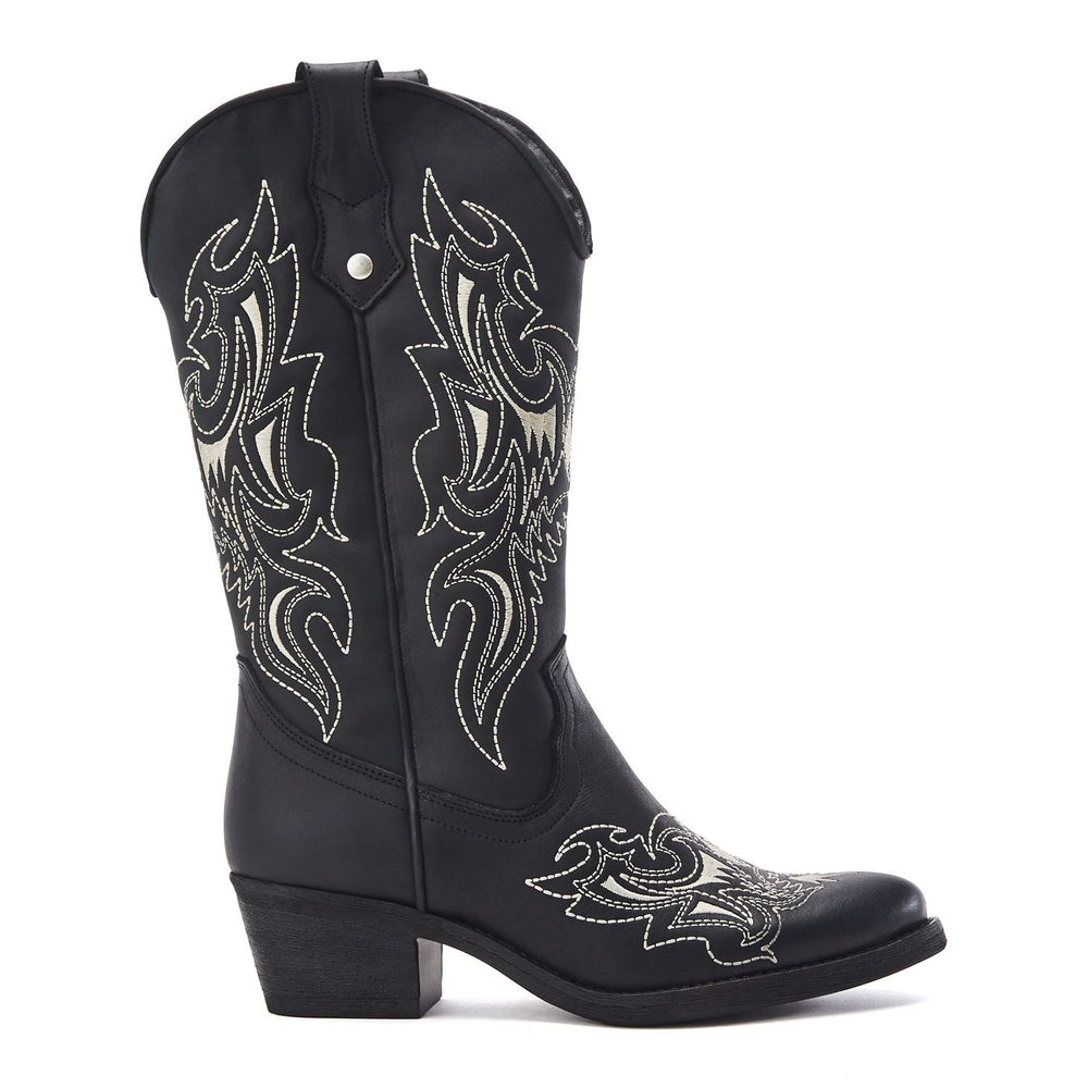 Fantelene Black Leather Boots