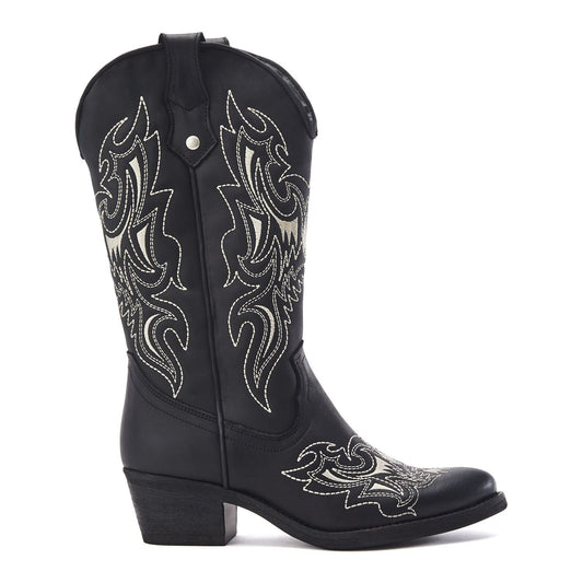 Fantelene Black Leather Boots
