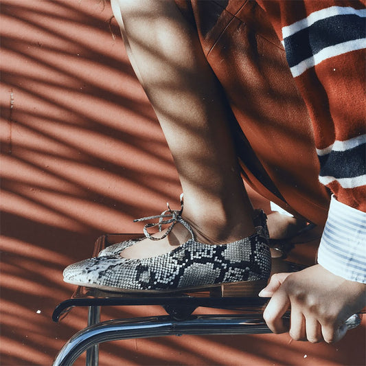 Faydra Grey Mix Snake Print Shoes