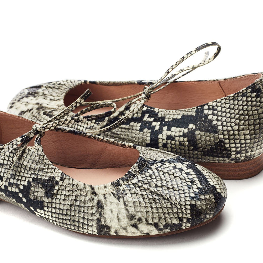 Faydra Grey Mix Snake Print Shoes