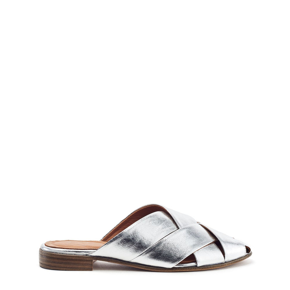 Faylia Silver Metallic Leather Shoes