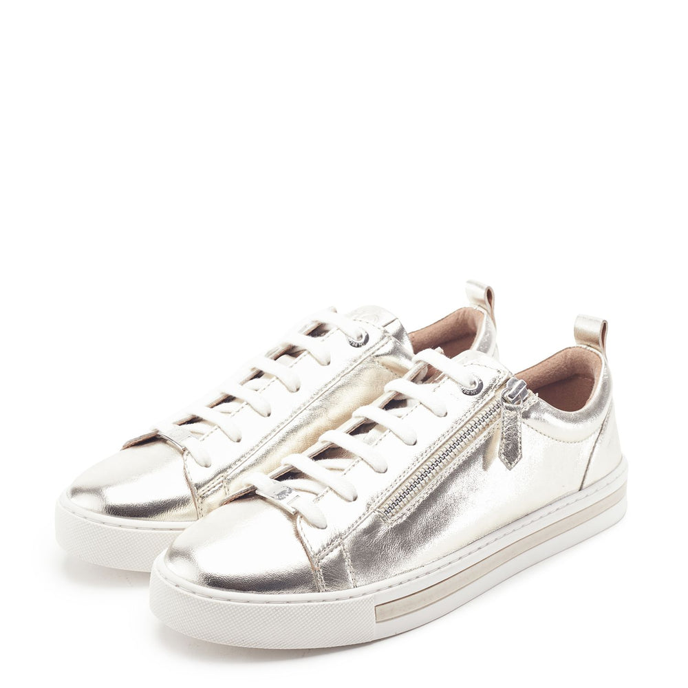 Federika Champagne Leather Trainers