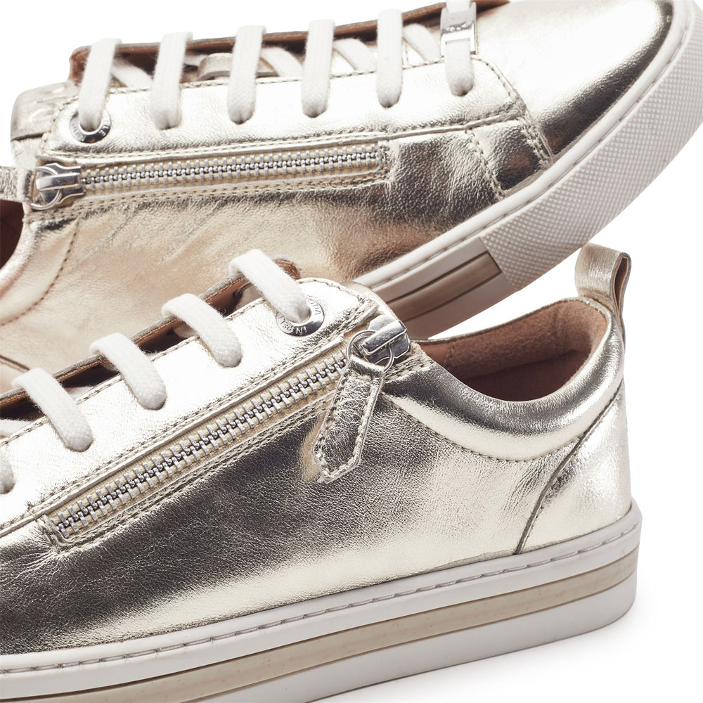 Federika Champagne Leather Trainers