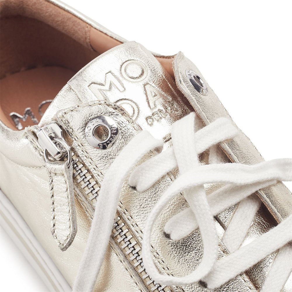 Federika Champagne Leather Trainers
