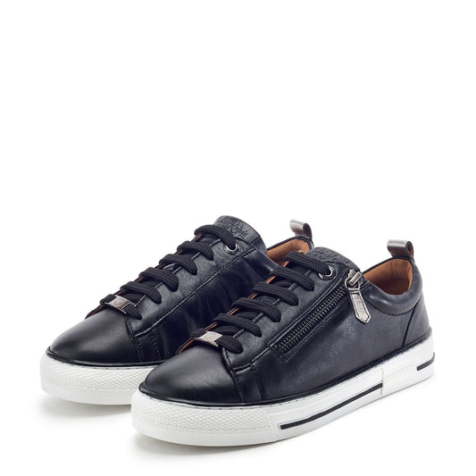 Felicitee Black Leather Trainers