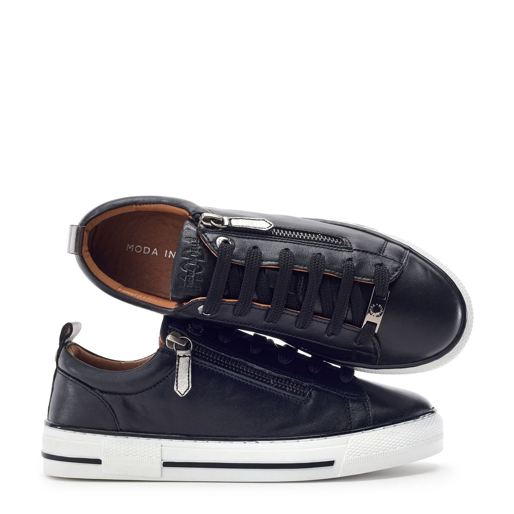 Felicitee Black Leather Trainers