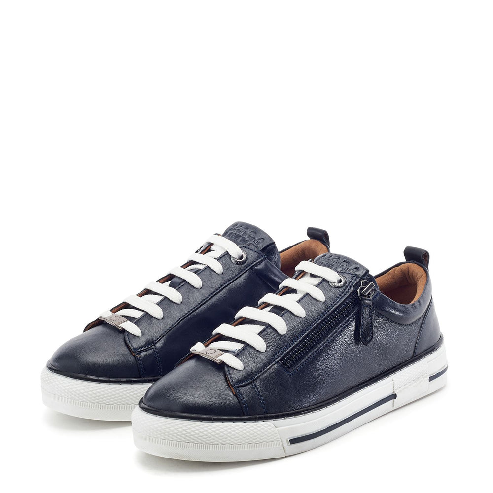 Felicitee Navy Leather Trainers
