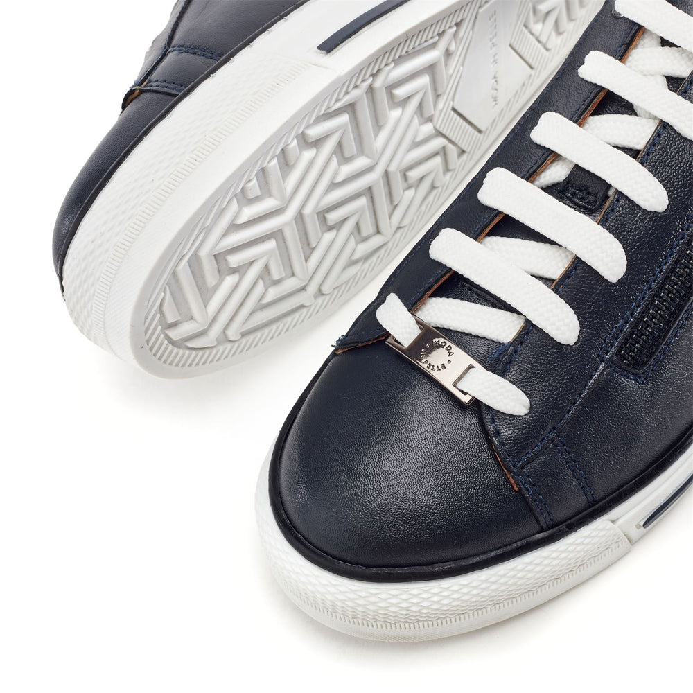 Felicitee Navy Leather Trainers