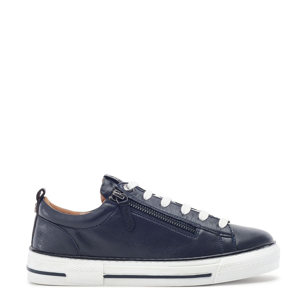 Felicitee Navy Leather Trainers