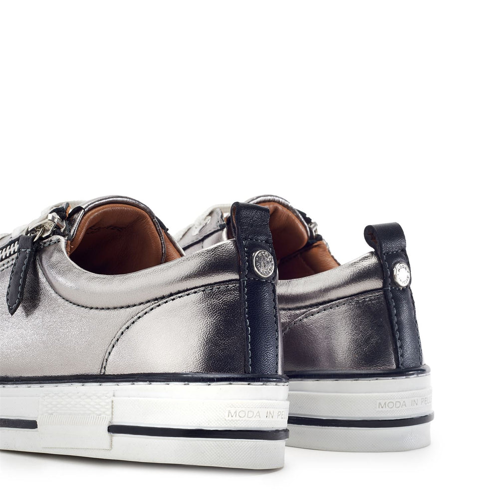 Felicitee Pewter Leather Trainers