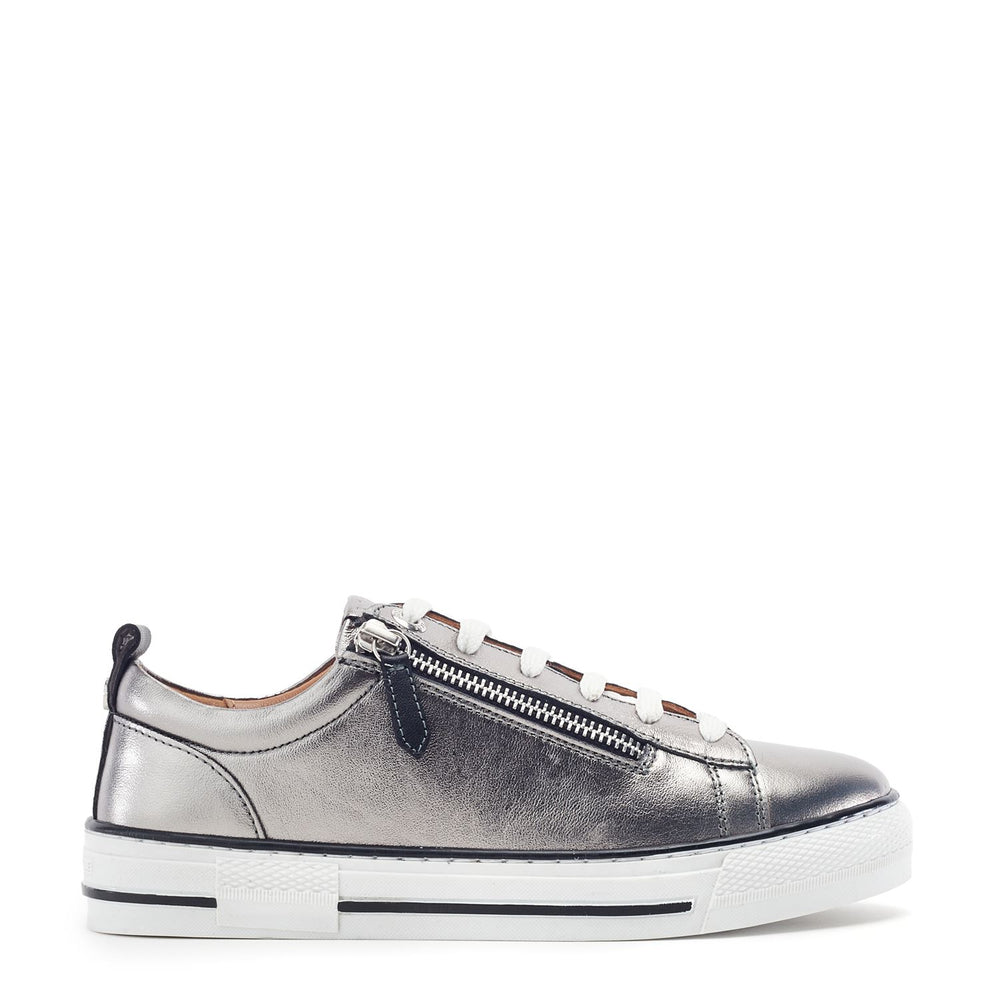 Felicitee Pewter Leather Trainers