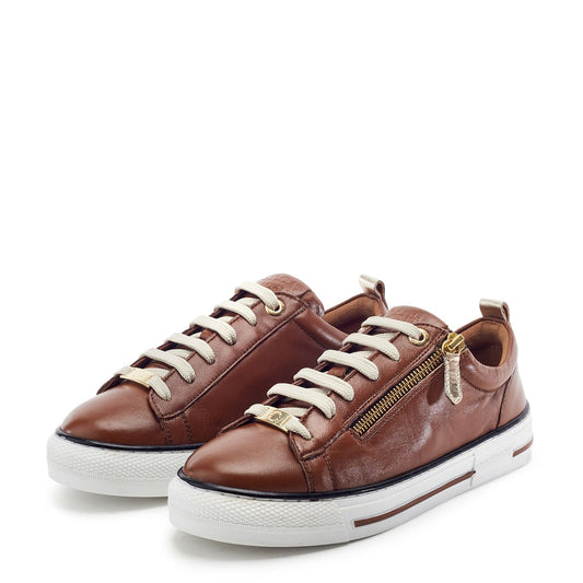 Felicitee Tan Leather Trainers
