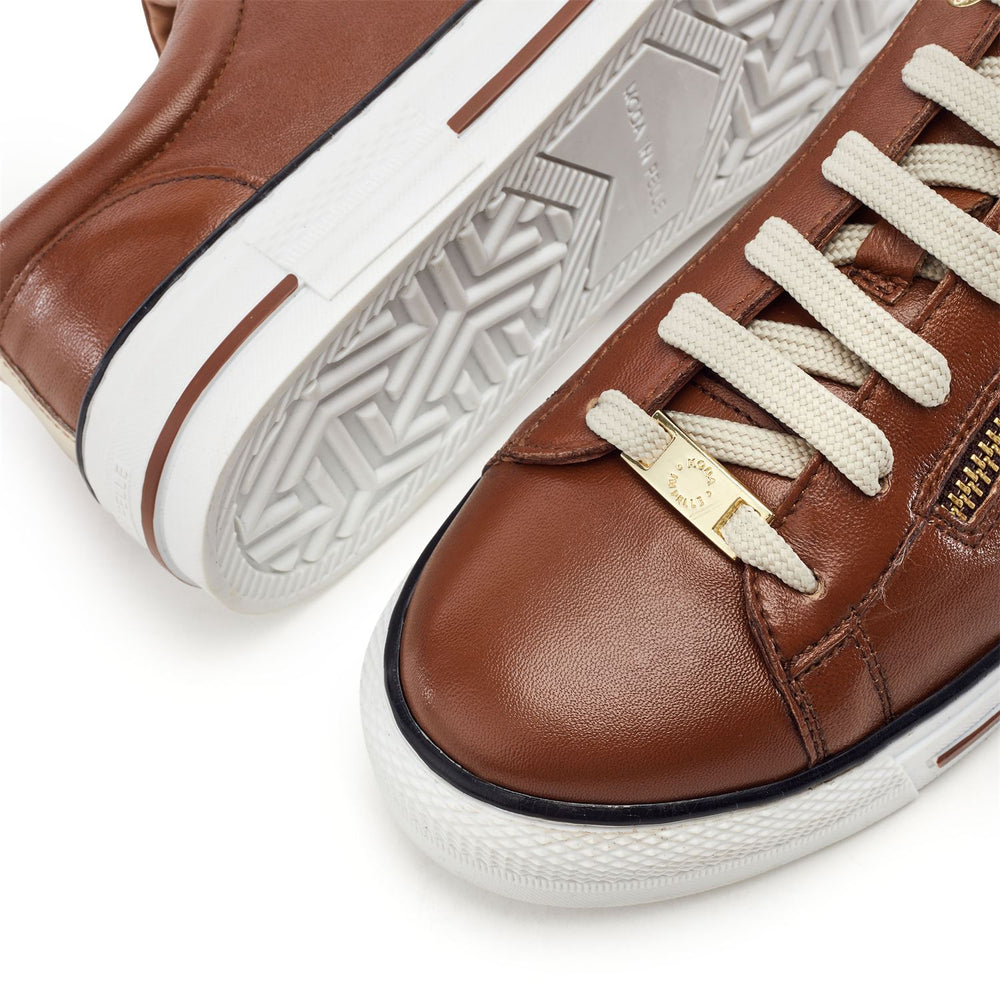 Felicitee Tan Leather Trainers