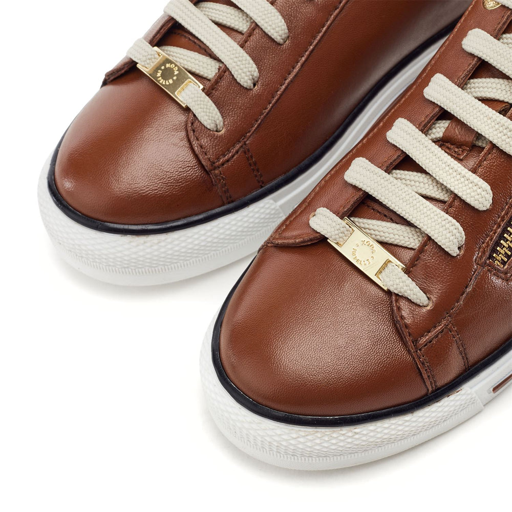 Felicitee Tan Leather Trainers