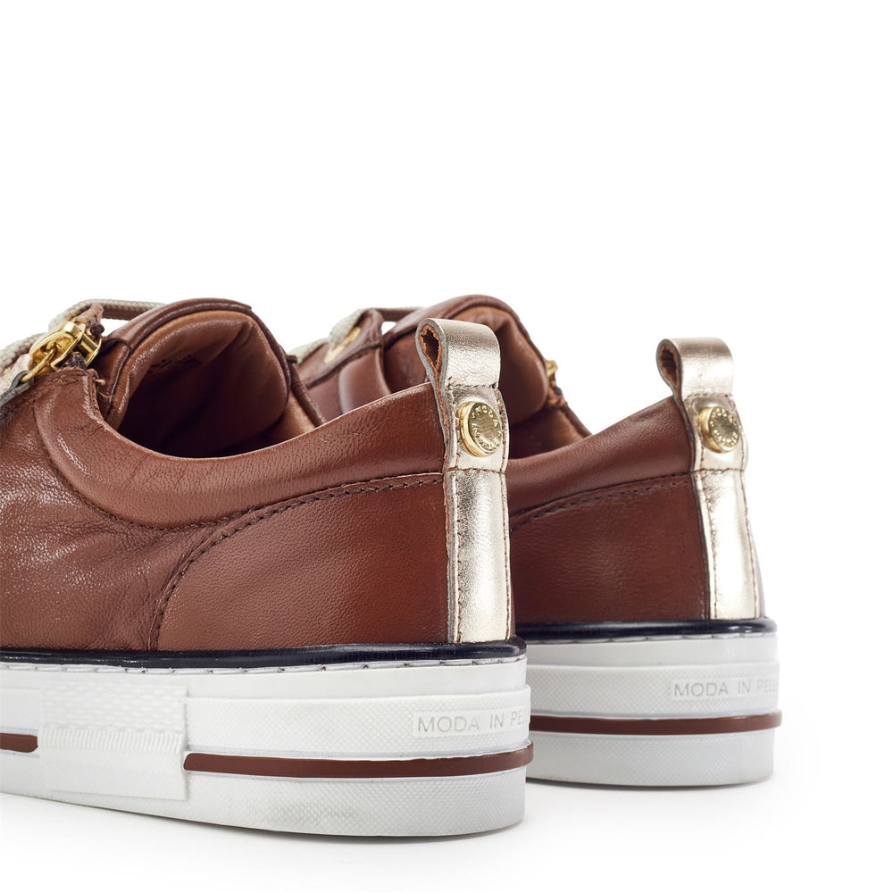 Felicitee Tan Leather Trainers