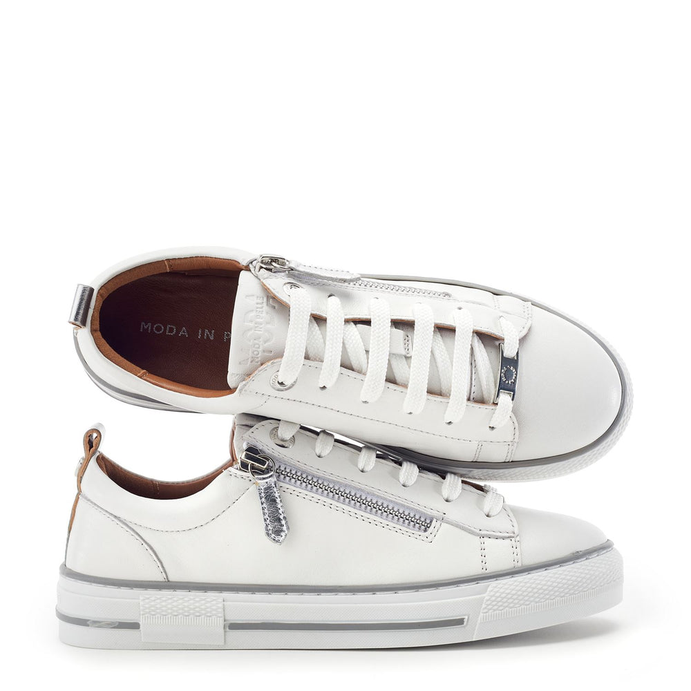 Felicitee White Leather Trainers