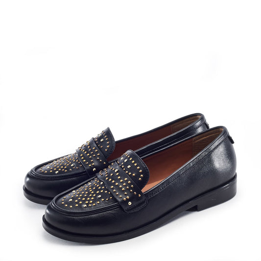 Feona Black Leather Shoes