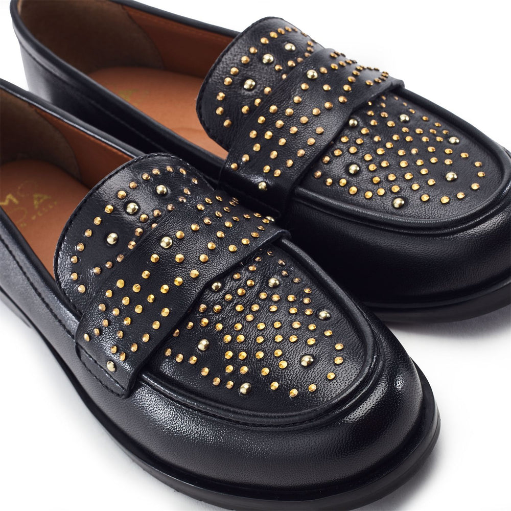 Feona Black Leather Shoes