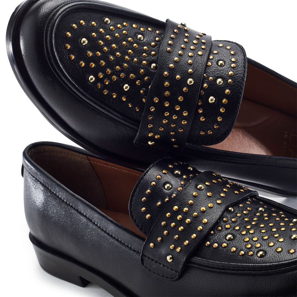 Feona Black Leather Shoes