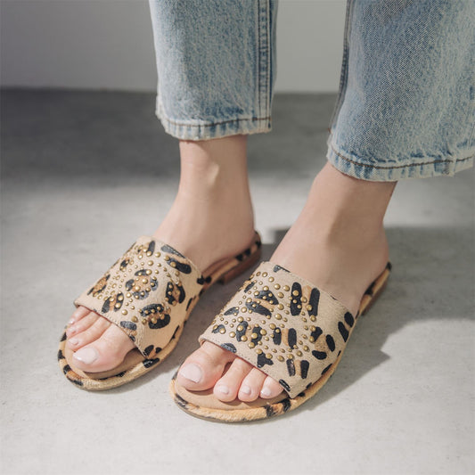 Ferula Leopard Print Pony Sandals
