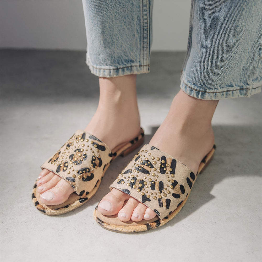Ferula Leopard Print Pony Sandals