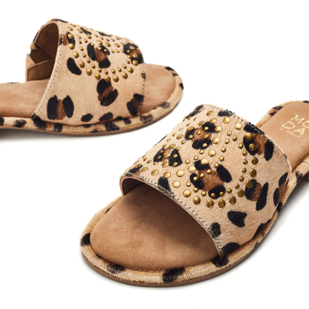 Ferula Leopard Print Pony Sandals