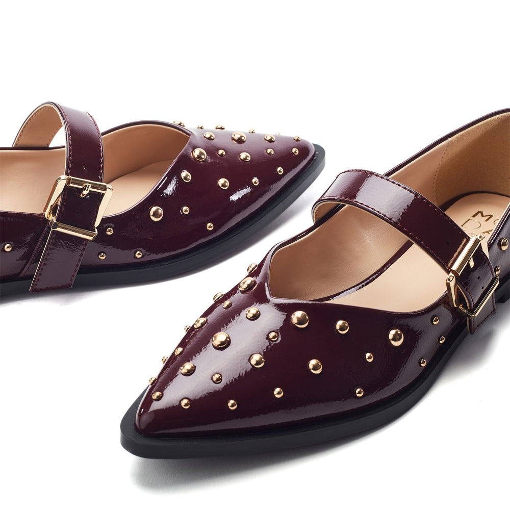 Fijia Burgundy Patent Shoes