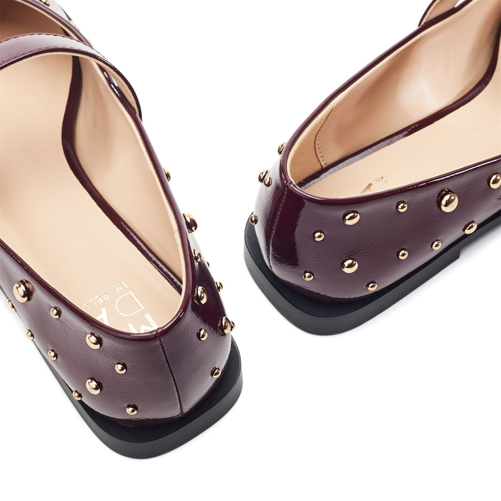 Fijia Burgundy Patent Shoes