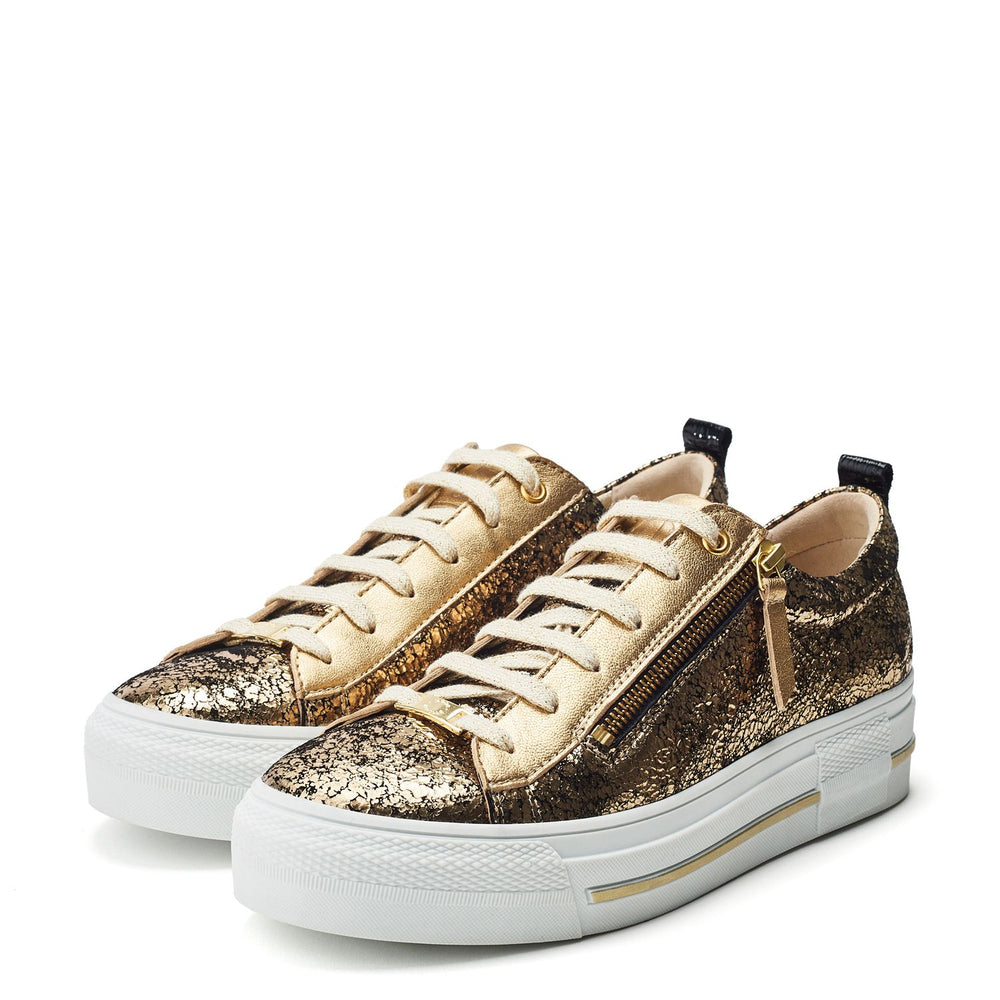 Filician 50 Gold Leather Trainers