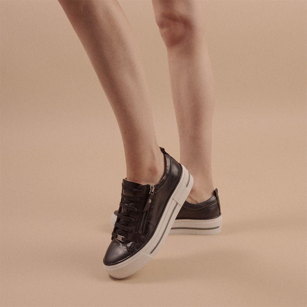 Filician Black Leather Trainers