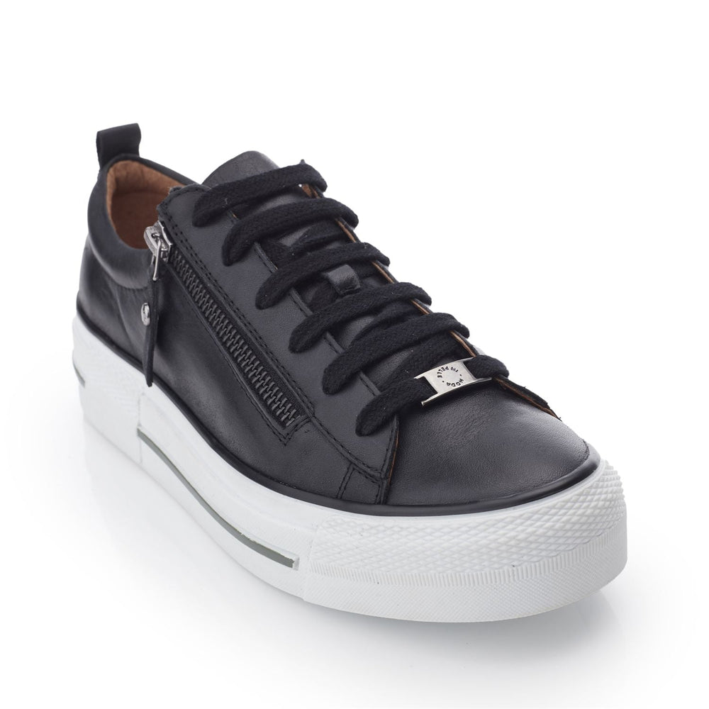 Filician Black Leather Trainers
