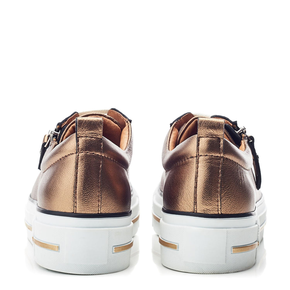 Filician Gold Metallic Leather Trainers