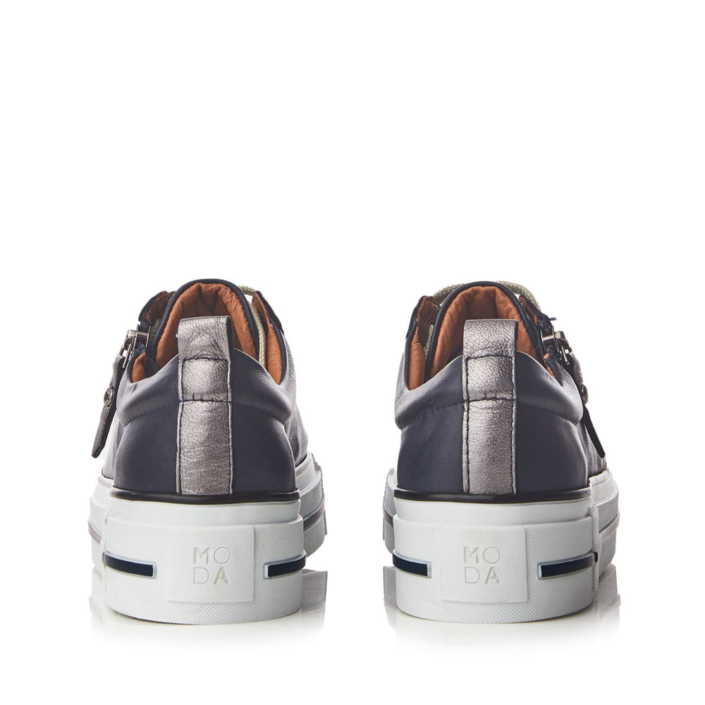 Filician Navy Leather Trainers