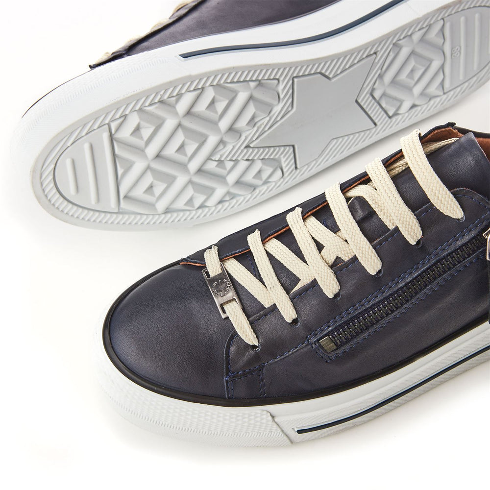 Filician Navy Leather Trainers