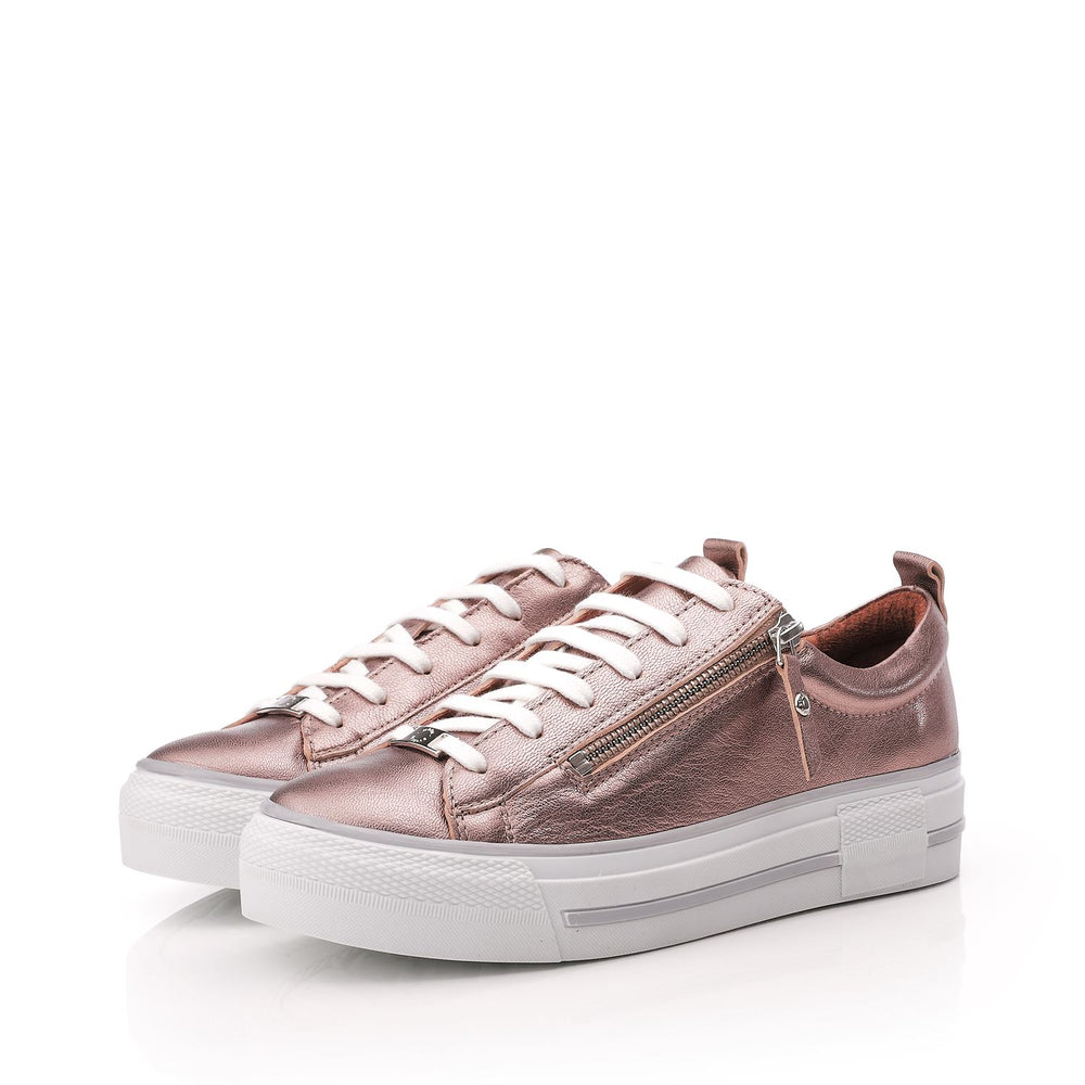 Filician Stone Metallic Leather Trainers