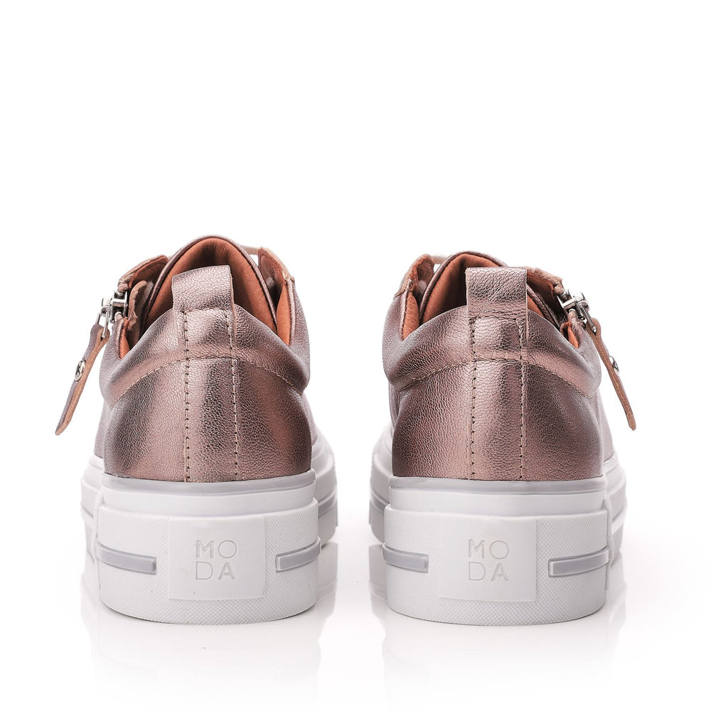 Filician Stone Metallic Leather Trainers
