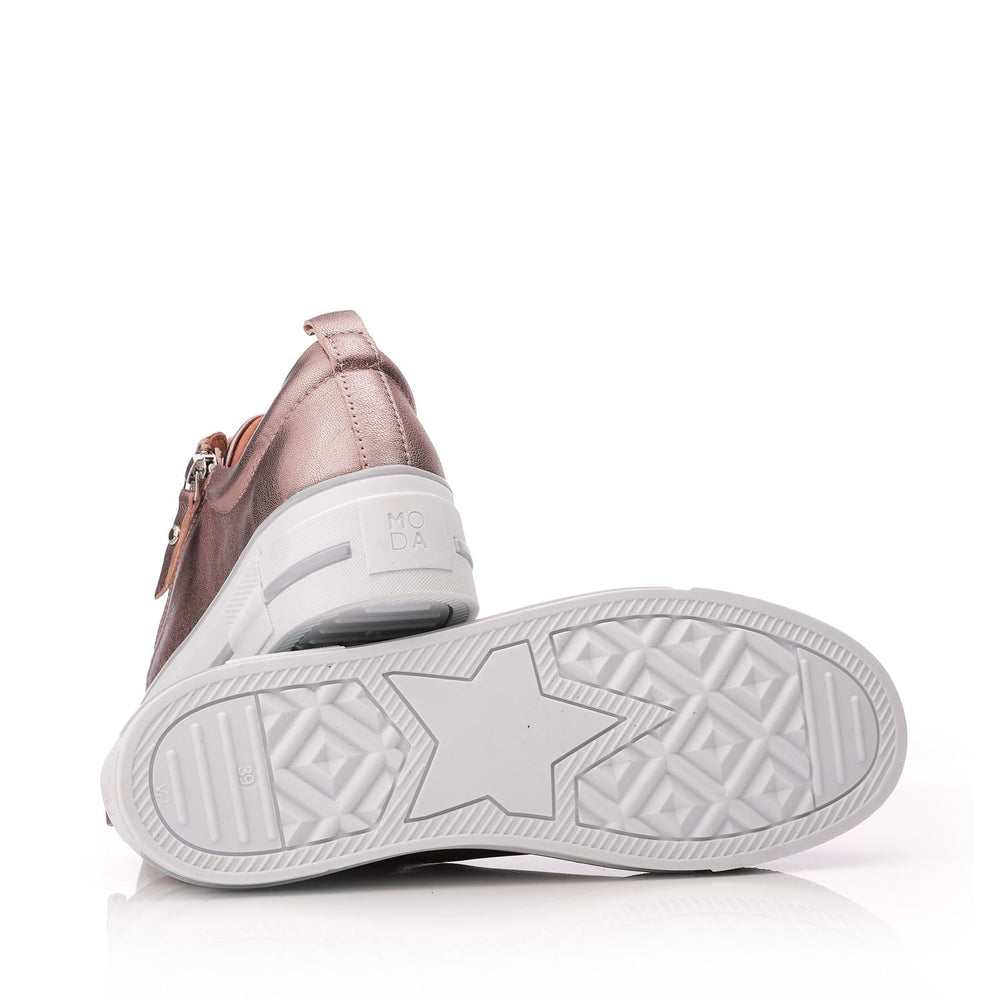 Filician Stone Metallic Leather Trainers