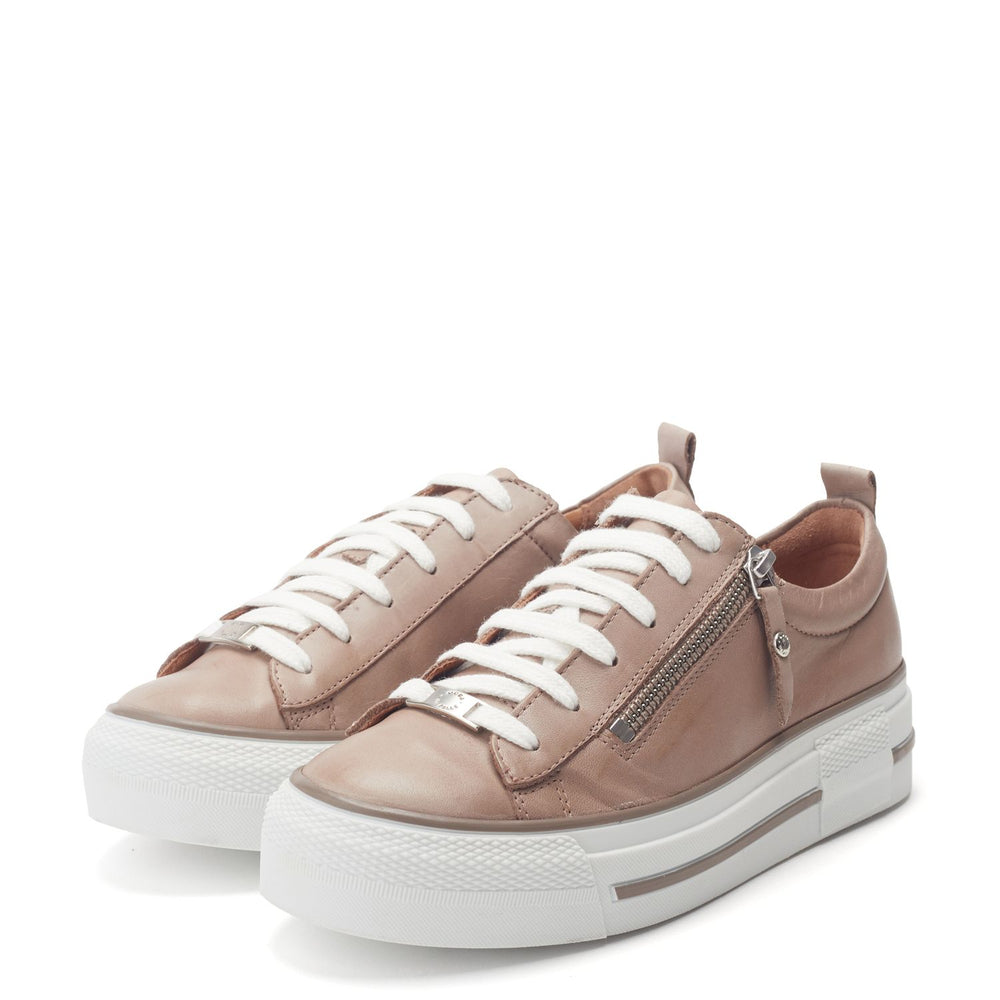 Filician Taupe Leather Trainers