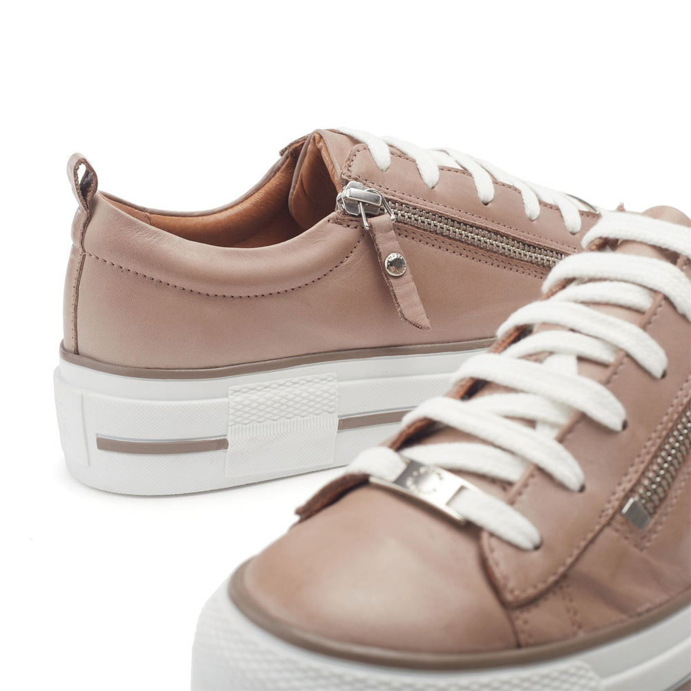 Filician Taupe Leather Trainers