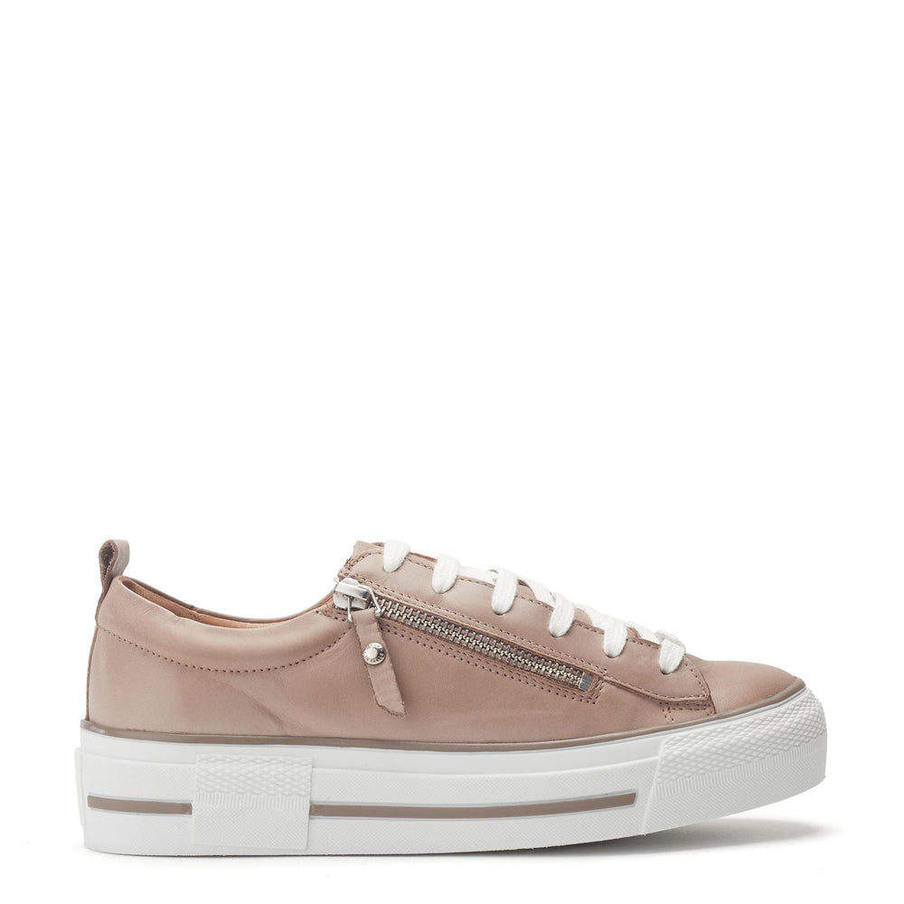 Filician Taupe Leather Trainers