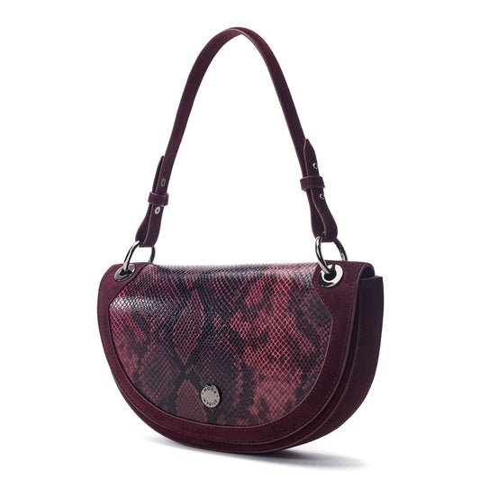 Fillipa Bag Burgundy Snake Print 